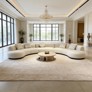 Juego de Sofás Seccionales Modulares de Lujo en Forma de L con Esquinas Redondeadas y Cojines de Espuma de Alta Densidad para Muebles del Hogar - Product Image 4