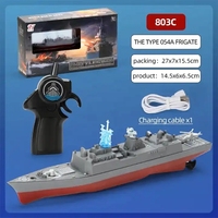 Barco de Guerra de Control Remoto, Micro Crucero de Simulación de Warcraft con Luz LED de 2.4g, Mini Destructor RC, Modelo de Juguete