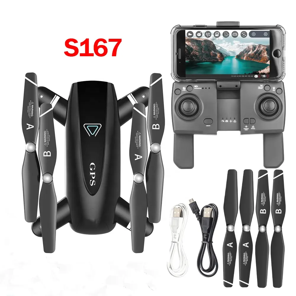 High Quality S167 Drone Camera 4k Professional Long Distance Drones 360 Degrees Back Mobile Control Drones