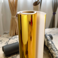 Adhesivo de vinilo autoadhesivo de PVC de Metal dorado/plateado, película de rollo de alta resistencia ecológica para plotters de corte para logotipo de muebles