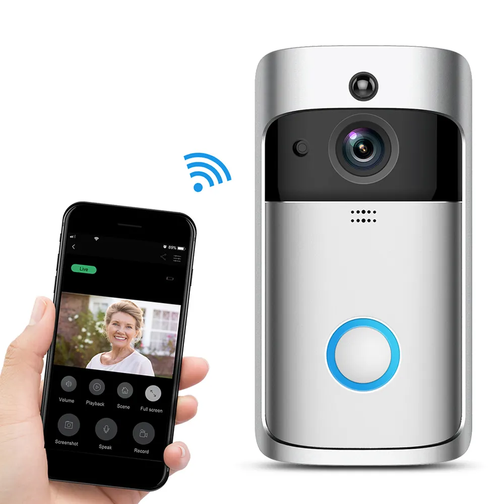 Timbre inteligente de 2 vías, intercomunicador de vídeo inalámbrico con Wifi, cámara de seguridad, timbre de puerta, 720p