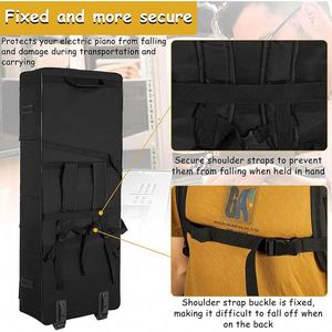 BSCI Factory Capacity Portable Waterproof Rolling 61 Keys Piano Keyboard Gig <b>Bag</b> with <b>Wheels</b> and Adjustable Straps - Product Image 5