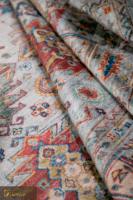 LandScopeTech Handgefertigter Persischer Teppich Vintage Heriz-Stil Geometrisch Weich Waschbar Polyester Haustierfreundlich Fleckresistent