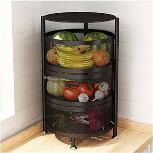 Small Storage Best to Use 5 Tiers Multi-functional Floor Trolley 360 Degree Rotating <b>Kitchen</b> Shelf - Product Image 2