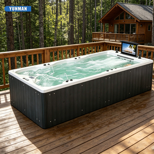 YUNMAN Bañera de Hidromasaje Rectangular Moderna de Lujo para 8 Personas, Bañera de Acrílico <span class=keywords><strong>con</strong></span> Chorros de Hidromasaje, <span class=keywords><strong>Spa</strong></span> Exterior para Jardín - Product Image 4