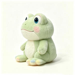 Peluche de rana personalizado con mejillas suaves, peluche de rana de pata arcoíris pastel, muñeco de rana verde de ojos grandes, animal de peluche de algodón PP - Product Image 5