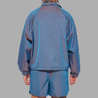 Veste en toile bleue pour homme sur mesure, finition sur le devant, taille S à 3XL, design découpé, 100% satisfaction