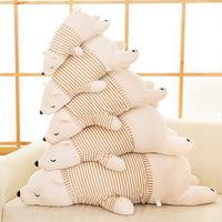 Ours polaire couché personnalisé en peluche lestée, coussin décoratif super doux, grand animal en peluche, compagnon de sommeil, peluches câlines à câliner