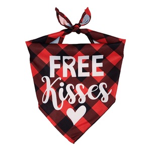 שמלת חיות מחמד אופנתית וחמודה לקיץ, בצורת כפה ולב, אדומה וחגיגית, משובצת, בנדנה לחיות מחמד לכלבים קטנים ובינוניים - Product Image 5