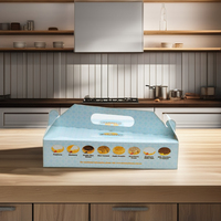 Boîte à donuts portable avec poignée, boîte à beignets en papier, boîte à gâteaux en carton