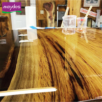 Fourniture d'usine table en résine époxy haute dureté résistante aux UV cristalline pour dessus de table en bois