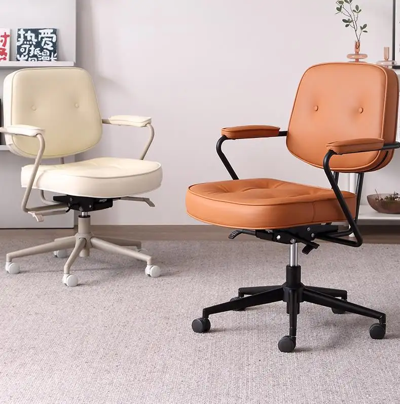 Confortável cadeira de couro agradável, design agradável, sala de estar, altura ajustável, cadeira giratória, quarto, cadeiras de escrita