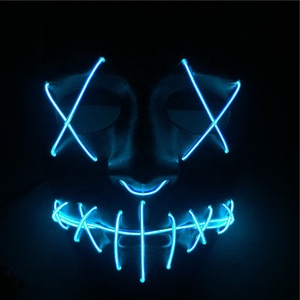 La purga de la anarquía de la película de Halloween de neón azul cara de máscara de Halloween de luz - Product Image 2