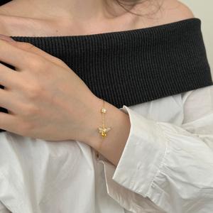 Dylam Fine Top fornitore di gioielli in argento Sterling placcato oro 18K catena a maglie 5A topazio cubico Zirconia insetti braccialetti pendenti ape - Product Image 5