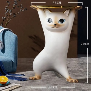 Creativo e Incantevole Gatto Accanto al Soggiorno, Grande Vassoio da Terra, Grandi Ornamenti Decorativi, Tavolino Laterale - Product Image 4
