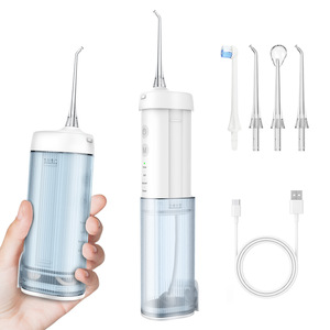 Irrigador bucal portátil de 230 ml con carga tipo C, impermeable IPX7, limpiador dental eléctrico para uso en casa y viajes. - Product Image 5