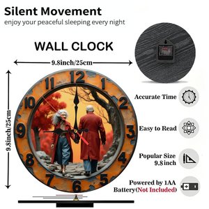 Round Wooden Wall <b>Clock</b> 25Cm Wood Grain Surface Quiet Movement For Home Office Study Room Decor - Product Image 3