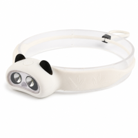 Lámpara de Cabeza Recargable Panda, Linda y Suave, de Silicona, para Niños, Carga Tipo C, para Acampar, Leer, Caminar de Noche, Regalo para Niños y Niñas