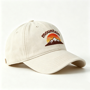 Gorra de Béisbol Ajustable de Algodón con Bordado de Atardecer en la Montaña, Sombrero Transpirable para Senderismo, Correr y Actividades al Aire Libre - Product Image 3