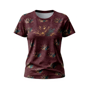 Camiseta de Color Sólido para Mujer, Personalizable al por Mayor, de Alta Calidad, Informal, de Manga Corta, Talla Grande, Cuello Redondo, OEM - Product Image 1