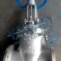 Válvula de Compuerta de Acero Inoxidable ASTM A351 CF8 Bidireccional con Volante y Cuña Flexible de una Pieza