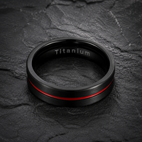 Bague JLM personnalisée en gros, forme géométrique, noir mat électroplaqué, tendance unique, avec rainures, pour homme, couple, alliance de mariage ou de promesse