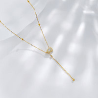Collier pendentif en or jaune 18 carats avec diamant de laboratoire, design galaxie éblouissante, forme poire, certifié IGI, bijoux fins