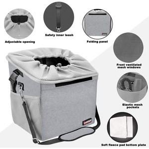 Su Geçirmez Oxford Lüks Köpek Bisiklet Sepeti Çantası Ayarlanabilir Omuz Askılı Taşınabilir Seyahat Güvenli Sırt Çantası Bisiklet Evcil Hayvan Taşıyıcısı Sağlam - Product Image 6