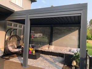 Pergola magique, <span class=keywords><strong>abri</strong></span> contre la pluie, pergola à toit ouvrant en <span class=keywords><strong>aluminium</strong></span>, 4x6, pare-soleil motorisé, persiennes, gazebo <span class=keywords><strong>pas</strong></span> <span class=keywords><strong>cher</strong></span> pour l'extérieur, pour la cour - Product Image 6