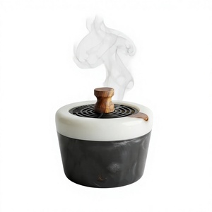 Luxury Resin and Natural Sandalwood Arabic Oud Burner Handmade Bakhoor <b>Incense</b> <b>Holder</b> with Contemporary Finish Religious - Product Image 1