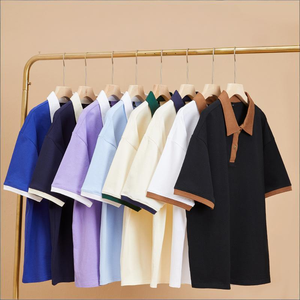 Polo <span class=keywords><strong>homme</strong></span> personnalisé, épaules tombantes, couleur contrastée, 100% coton, 300g, manches courtes, <span class=keywords><strong>pour</strong></span> <span class=keywords><strong>homme</strong></span> - Product Image 1