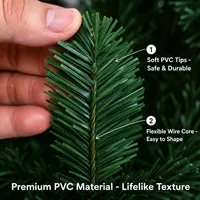 Guirlande de Noël artificielle en PVC de 2,7 m personnalisable, branche de pin, pour porte/fenêtre, décoration intérieure/extérieure, Chine