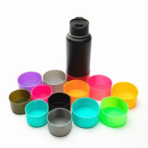 Protective Silicone Boot for 12oz - 64oz Water Bottles Anti-Slip Bottom Sleeve Cover Bumper for hiking&camping