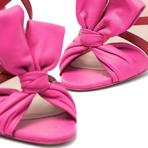 Scarpe di marca di modo 2019 delle donne nodo DELL'UNITÀ di elaborazione dei capelli del cavallo tallone delle signore del partito sandali scarpe - Product Image 2