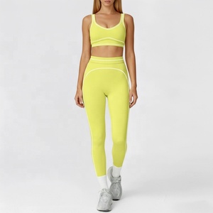 Set Sportivo da Donna per Yoga, Reggiseno Sportivo e Leggings, 2 Pezzi, Comodo, Elastico, Traspirante, in Tessuto Spandex/Poliestere, <span class=keywords><strong>Abbigliamento</strong></span> per Yoga - Product Image 3