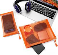 Pochette réutilisable en nylon avec fermeture éclair Conception visible pour un accès facile Dossiers à fermeture éclair en plastique Rangement de voyage Sac de rangement pour maquillage