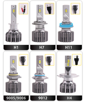 Ampoule de phare de voiture LED à 3 tuyaux en cuivre, haute puissance H1 H11 9005 HB3 H7 LED H4 voiture LED phares de voiture led 55w Auto Lamp