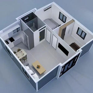 Precio rápido de 40 pies Villa prefabricada extensible Casa contenedor plegable portátil 2 baños Cocina para edificios de oficinas Centros comerciales - Product Image 6