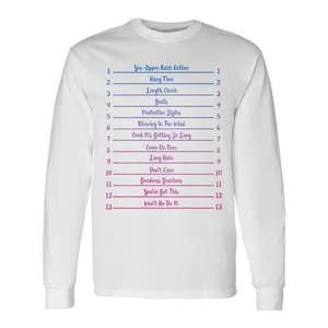 <b>Long</b> Natural Hair Tracking <b>Length</b> Check <b>Long</b> Sleeve <b>T</b>-<b>Shirt</b> Adult Unisex Crew Neck Digital Printing Promotional - Product Image 1