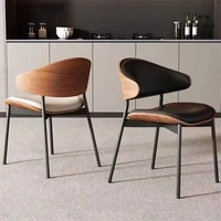 Chaise de salle à manger ZSZM en métal et bois de luxe, ensemble de chaises de salle à manger nordiques en cuir modernes pour table à manger