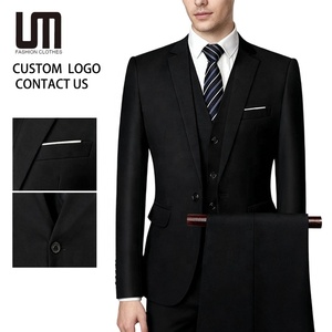Elegan pernikahan blazer pria Set mewah 3-Piece bisnis Formal rompi celana penuh mantel dengan Logo kustom tren kostum Formal - Product Image 1