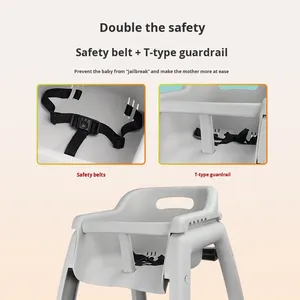 Silla de Comedor Comercial Multifuncional Portátil de Plástico Gris para Niños de 1 a 4 Años, Uso en <span class=keywords><strong>el</strong></span> Hogar y Restaurantes QH - Product Image 5