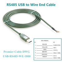 Cable de extremo de cable de 6 vías serial USB a RS485 con chipset FT232RL, convertidor de USB a RS485, UART de cable USB RS485