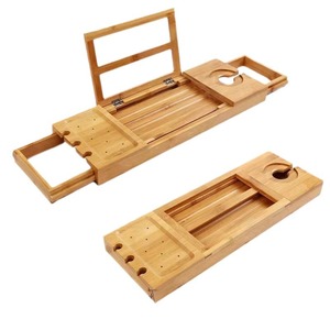 Estante de Baño Extensible de Bambú para Teléfono, Tablet, Snacks y Copas de Vino - Product Image 5