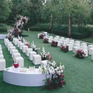 Housse de <span class=keywords><strong>chaise</strong></span> moderne carrée blanche/noire élastique anti-poussière pour tabouret grillé d'exposition de mariage <span class=keywords><strong>Design</strong></span> simple et lavable - Product Image 4