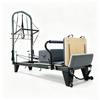 Reformer Pilates Ajustable Noir en Aluminium avec Demi-Trapeze Elite Core Bed – Équipement Commercial de Fitness et d'Entraînement pour Studio de Santé