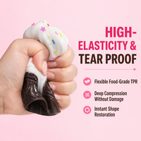 Jouet Squishy en forme de cornet de crème glacée avec logo personnalisé, vente en gros, cadeau promotionnel, jouet anti-stress souple OEM, fournitures pour événements