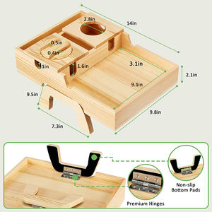 Wdf सोफे आर्मरेस्ट टेबल सोफे आर्मरेस्ट टेबल सोफा आर्म क्लिप के साथ साइड टेबल पर 360 डिग्री घुमाया गया - Product Image 3
