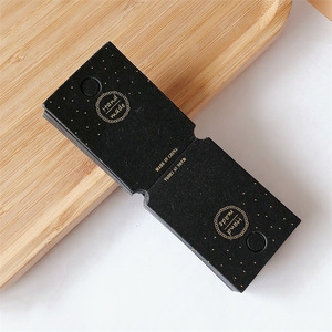 Tarjeta de joyería fina personalizada negra con estampado en caliente, para colgar, cuadrada, para tarjetero de pinzas para el pelo, con impresión en inglés - Product Image 2