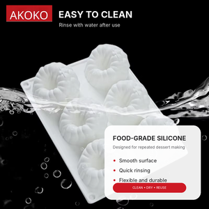 <span class=keywords><strong>Molde</strong></span> de Silicona de Grado Alimenticio, Flexible, Antiadherente, con 6 Cavidades, Fácil de Desmoldar, <span class=keywords><strong>para</strong></span> Postres de Frambuesa, Mousse, Gelatina y Cacao - Product Image 4